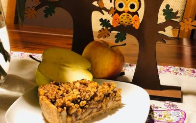 Jablkový koláč s orechovo – ovsenou krustou